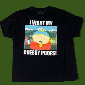 XL Black Graphic T-Shirt with funny south park Print
